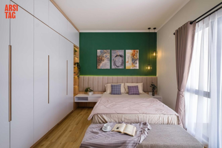 kamar tidur dinding hijau