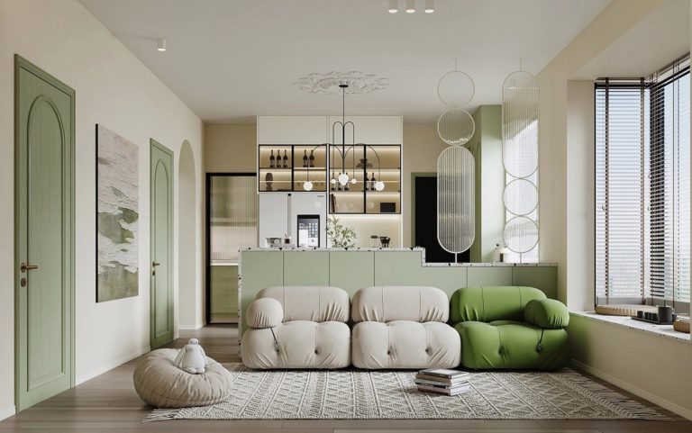 desain interior warna hijau sage