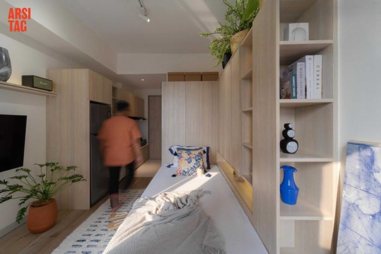 apartemen studio mungil single bed