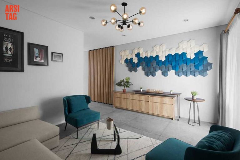 Desain Interior Rumah Kontemporer Dengan Sentuhan Warna Biru