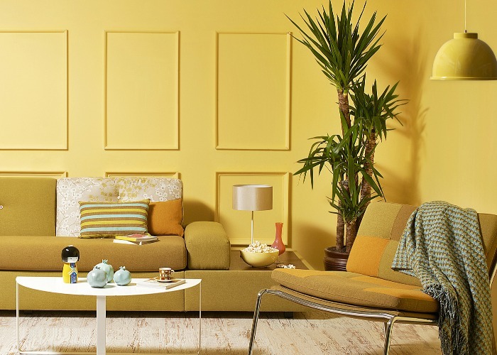 warna kuning mustard interior rumah